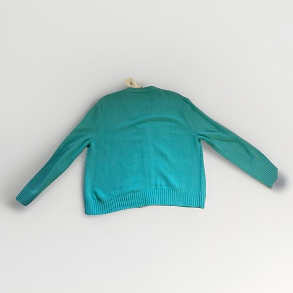 Queen of Sparkles Nutcracker Sequin Cardigan Sweater Teal Button Front – Medium - Picture 12 of 13